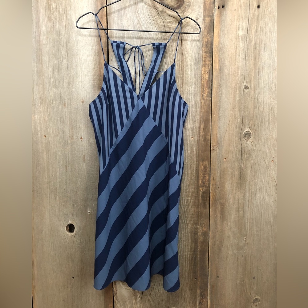 Abercrombie & Fitch Blue Striped Strappy Back Dress Size Small